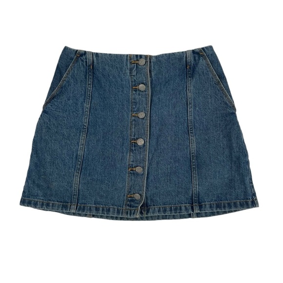 Wilfred Free Button Up Mini Jean Skirt Size 4 Women’s - Picture 1 of 6